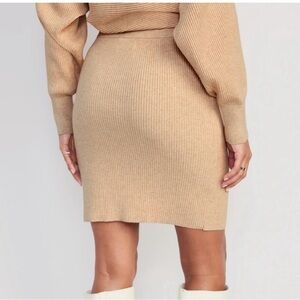 Old Navy High-Waisted Ribbed Mini Skirt Neutral Nude Women’s Size XXL Cotton NWT